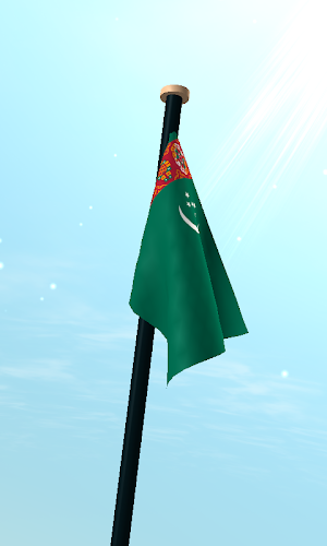 Turkmenistan Flag 3D Wallpaper Screenshot 2