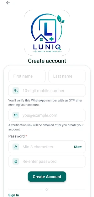 Luniq Home Care Screenshot 1
