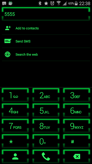 Theme for ExDialer Neon Green Screenshot 2