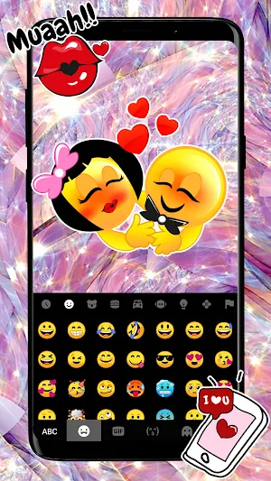 Shiny Pink Diamond Keyboard Background Screenshot 2