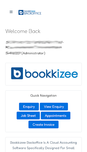 Bookkizee Backoffice Screenshot 1