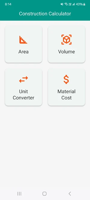 Construction Calculator Screenshot 0