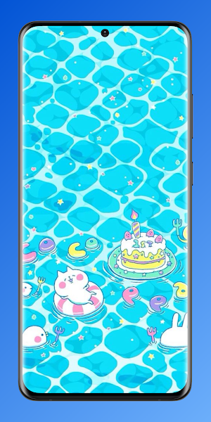Kawaii Blue Wallpaper 4K Screenshot 0