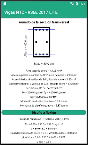 Diseño de vigas NTC - RSEE 2017 LITE Screenshot 3