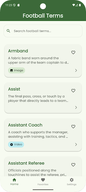 Football Terms Dictionary Screenshot 0