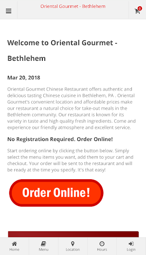 Oriental Gourmet Bethlehem Screenshot 0