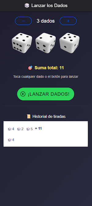 Dados ¡lanzador de dados! Screenshot 1
