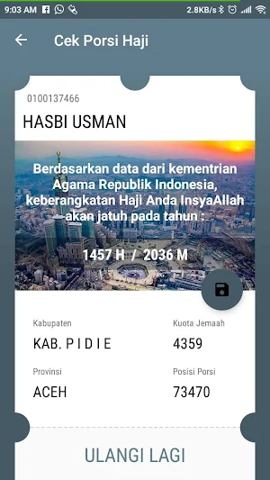 Cek Keberangkatan Haji Screenshot 1