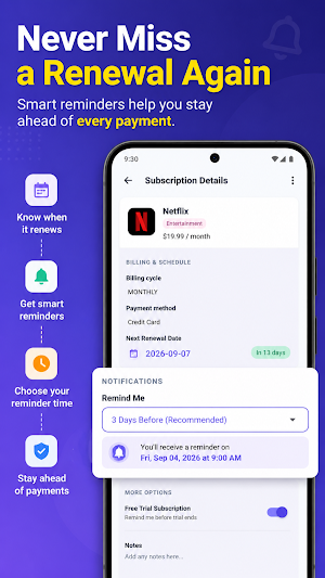 Renew Scout - Subscriptions Screenshot 1