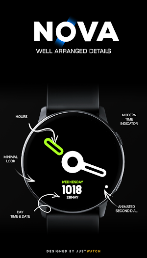 Nova : Minimal Watch Face Screenshot 2