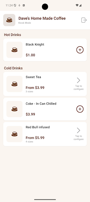 Local Coffee House Kiosk Screenshot 1