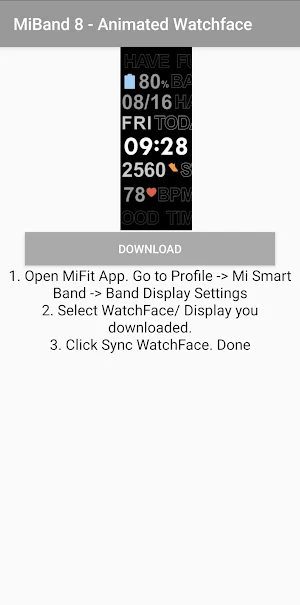 Mi Band 8 - Smart Watchface Screenshot 2