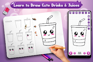 Learn to Draw Cute Drinks & Juices Screenshot 0