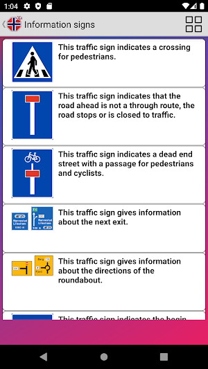 Road and traffic signs of Norway Screenshot 3