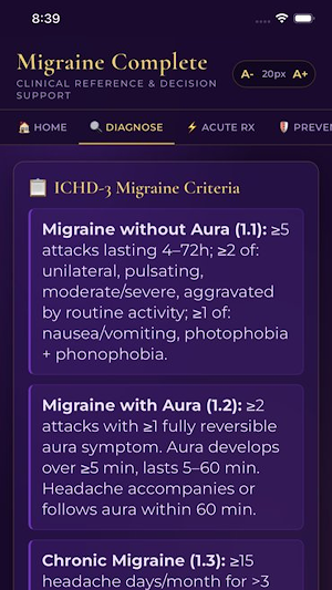 Migraine Complete Screenshot 2