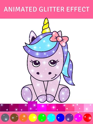 Animated Glitter Coloring Book - My Little Unicorn Screenshot 2