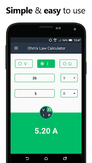 Ohms Law Calculator - Electrical Ohm Calculator Screenshot 3