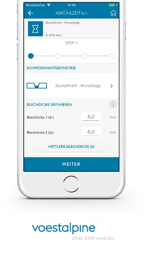 voestalpine Welding Calculator Screenshot 1