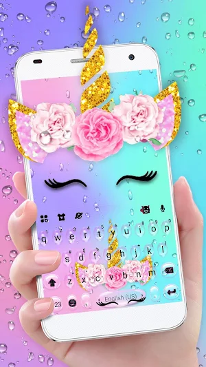 Raindrop Unicorn Keyboard Them Screenshot 0