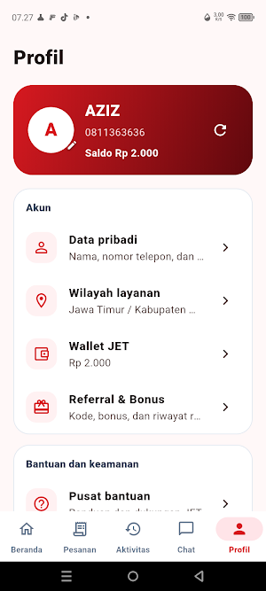 JET Transportasi Screenshot 1