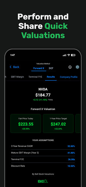 Bell Stock Valuations Screenshot 0