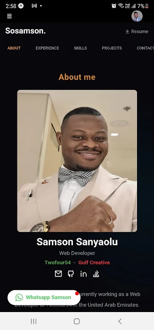 Sosamson App Screenshot 1