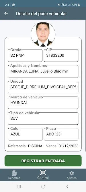 Control Acceso Screenshot 2