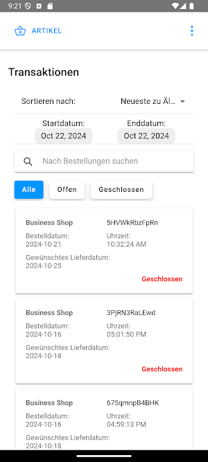Gastronomia - Customer Portal Screenshot 2