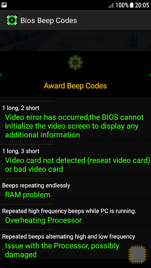 Computer  Bios Beep Codes Screenshot 2