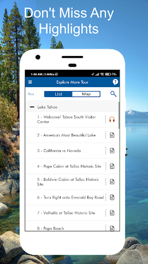 Lake Tahoe California GPS Tour Screenshot 3
