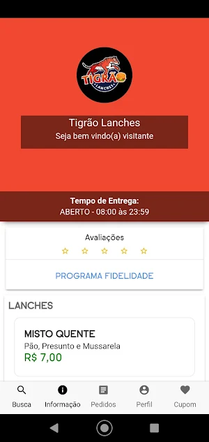 Tigrão Lanches Screenshot 0