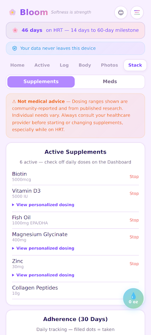 Bloom — HRT & Wellness Tracker Screenshot 3