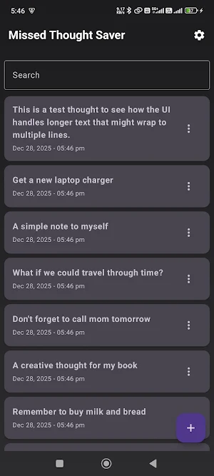 Missed Thought Saver Screenshot 3