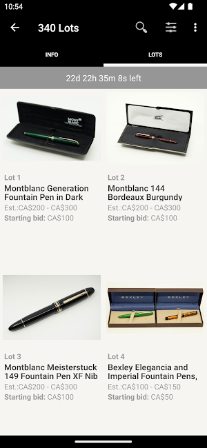 NA Pen Auctions Screenshot 2