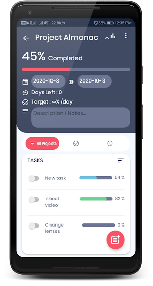 Project Progress Tracker : Project Management Screenshot 2