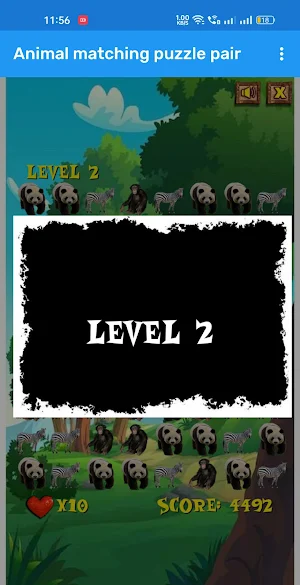 Animal matching puzzle pair Screenshot 2