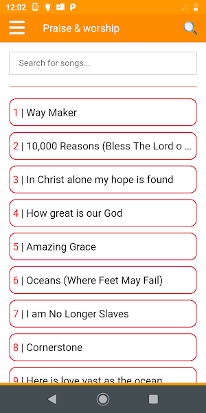 Songs for praise and worship Screenshot 0