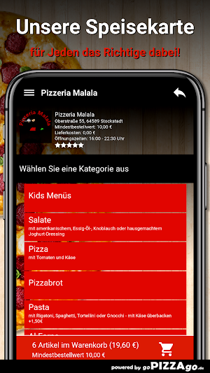 Pizzeria Malala Stockstadt Screenshot 2