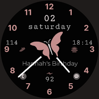 Butterfly analog watch face