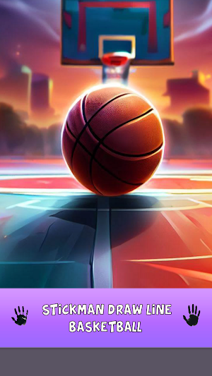 Stickman Draw Line Basketball Screenshot 0