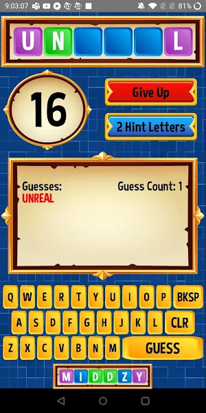 Middzy - Word Puzzle Game Screenshot 1