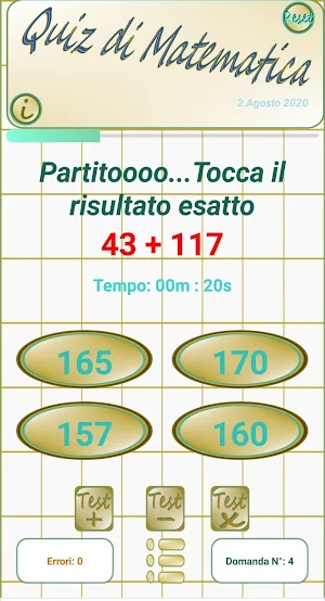 Quiz Matematico - Allenamento mentale - matematica Screenshot 1