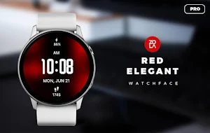Red Elegant Pro Watch Face Screenshot 0