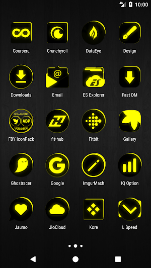 Flat Black and Yellow Icon Pack ✨Free✨ Screenshot 2