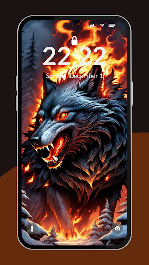Fire Wolf Wallpaper 4K Screenshot 2