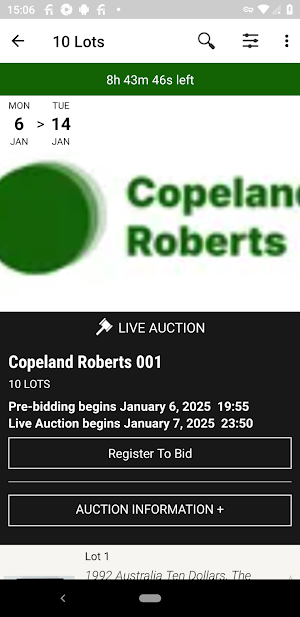 Copeland Roberts Auctions Screenshot 1