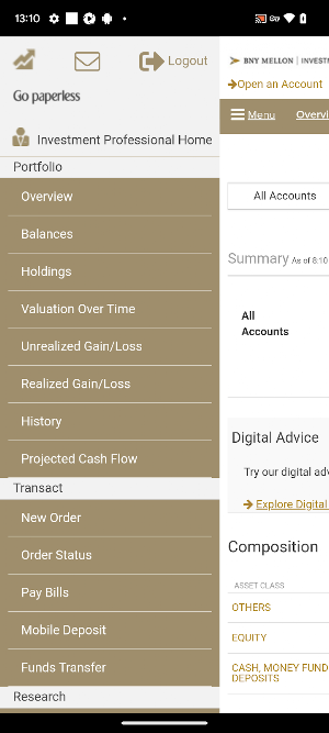 BNY Mellon Brokerage Account Screenshot 3