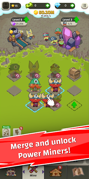 Power Miners: Merge & Build Idle Tycoon Screenshot 0