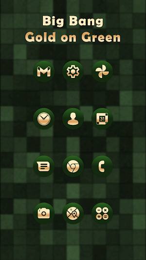 Big Bang Gold On Green Icons Screenshot 0