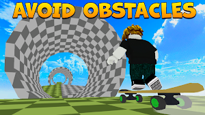 Skateboard Obby Racing Parkour Screenshot 1